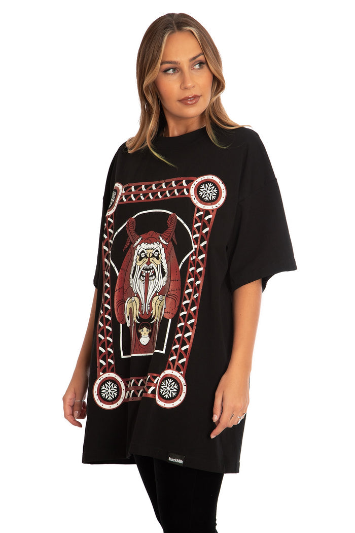 BlackMilk Clothing - Christmas Collection - Wreck The Halls - Krampus Posters Oversized Tee