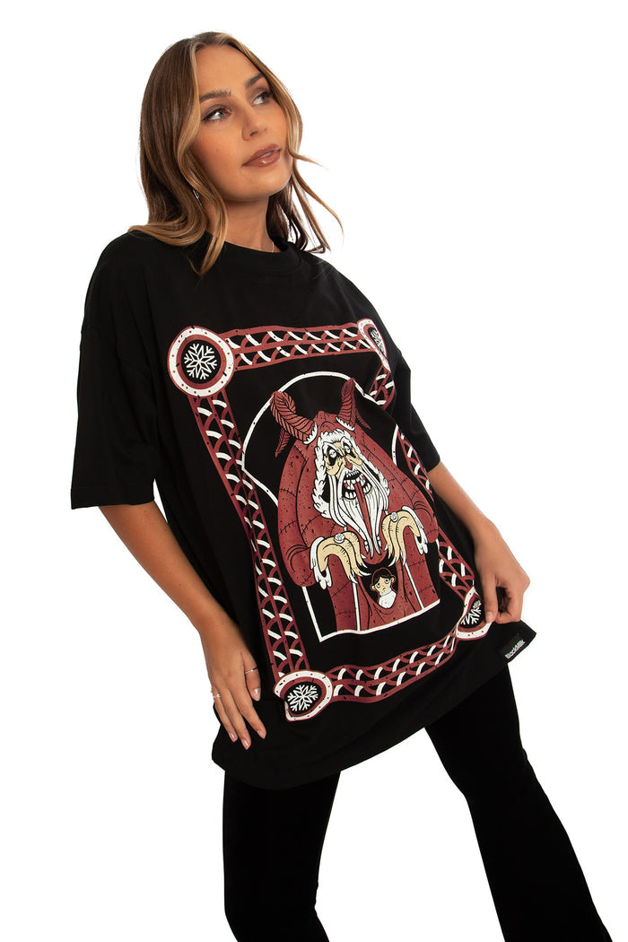 BlackMilk Clothing - Christmas Collection - Wreck The Halls - Krampus Posters Oversized Tee