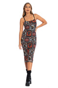 BlackMilk Clothing - Christmas Collection - Wreck The Halls - Krampus Posters Sheer Bodycon Slip Dress