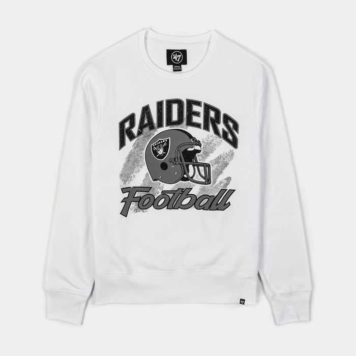 Las Vegas Raiders Headline Mens Crewneck (White/Black)