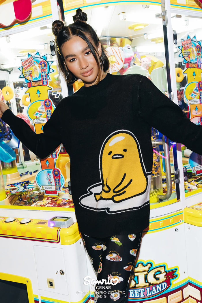BlackMilk Clothing x Sanrio Gudetama - Sanrio Lazy Gudetama Knit Oversized Sweater  - Sanrio Merchandise - Collaboration apparel - Licenced.