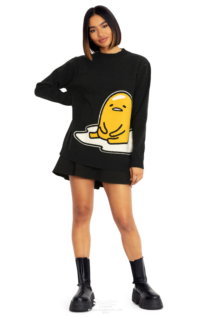 BlackMilk Clothing x Sanrio Gudetama - Sanrio Lazy Gudetama Knit Oversized Sweater  - Sanrio Merchandise - Collaboration apparel - Licenced.