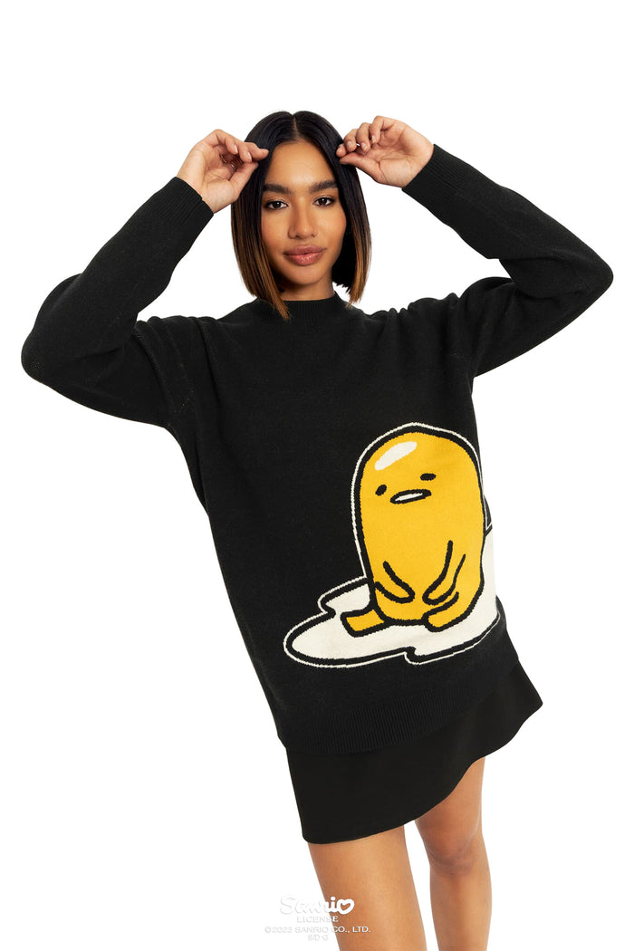 BlackMilk Clothing x Sanrio Gudetama - Sanrio Lazy Gudetama Knit Oversized Sweater  - Sanrio Merchandise - Collaboration apparel - Licenced.