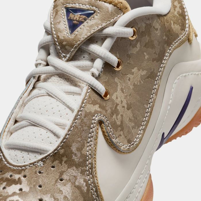 Lebron 22 King of the Court Grade School Basketball Shoes (Pale Ivory/Metallic Gold/Ink) Final Sale