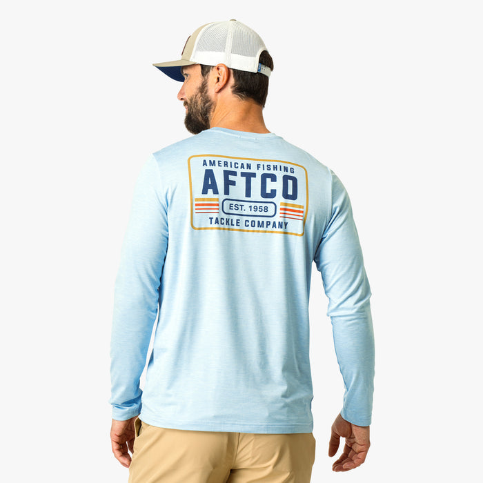 Airy Blue Heather $Model is 6'0" 182lbs Size M$