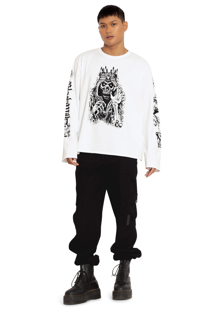 BlackMilk Clothing x Dungeons & Dragons - Dungeons And Dragons Lich Long Sleeve Oversized Tee - Dungeons & Dragons Merchandise - Collaboration apparel - Licenced.
