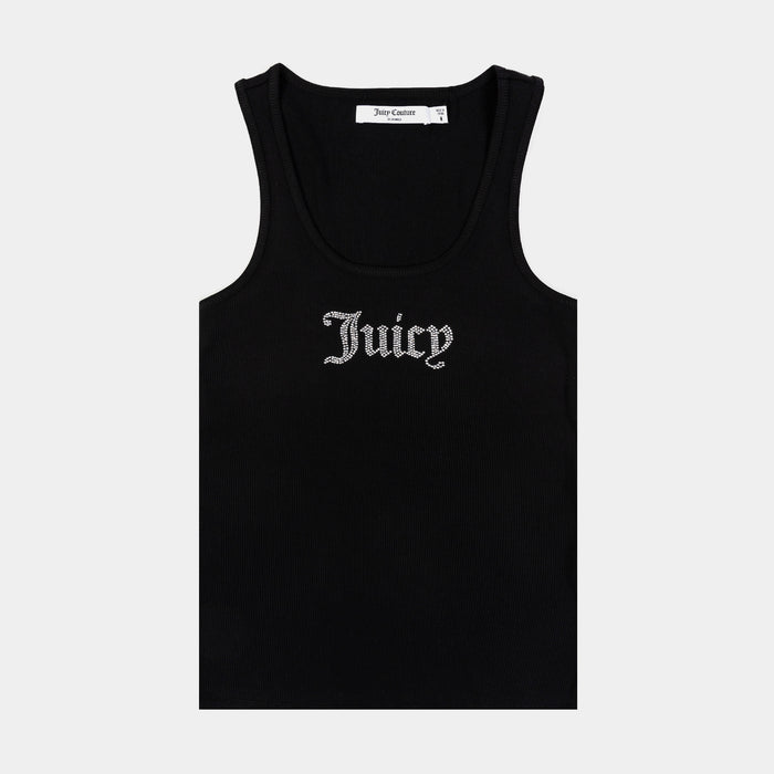 Long Bling Top Womens Tank Top (Black)