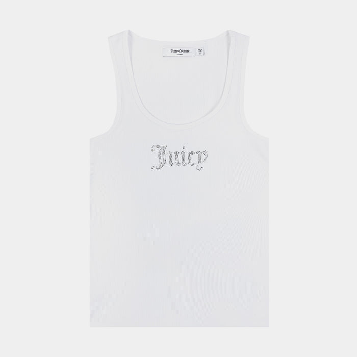 Long Bling Top Womens Tank Top (White)