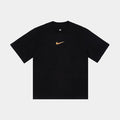 Loose Graphic Womens Short Sleeve Shirt (Black)