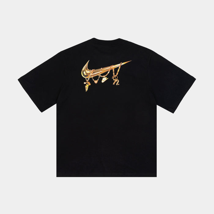 Loose Graphic Womens Short Sleeve Shirt (Black)