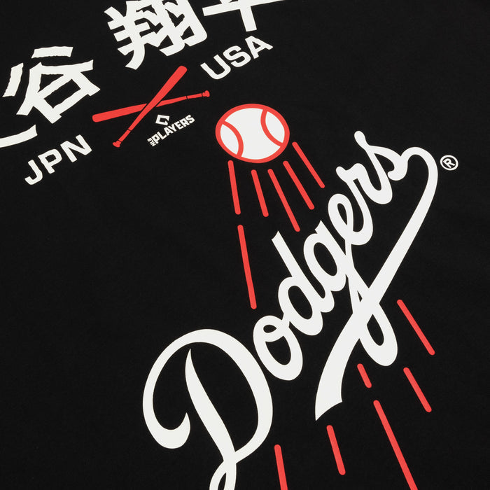 Los Angeles Dodgers Kanji Oversized Mens Short Sleeve Shirt (Black/White/Red)
