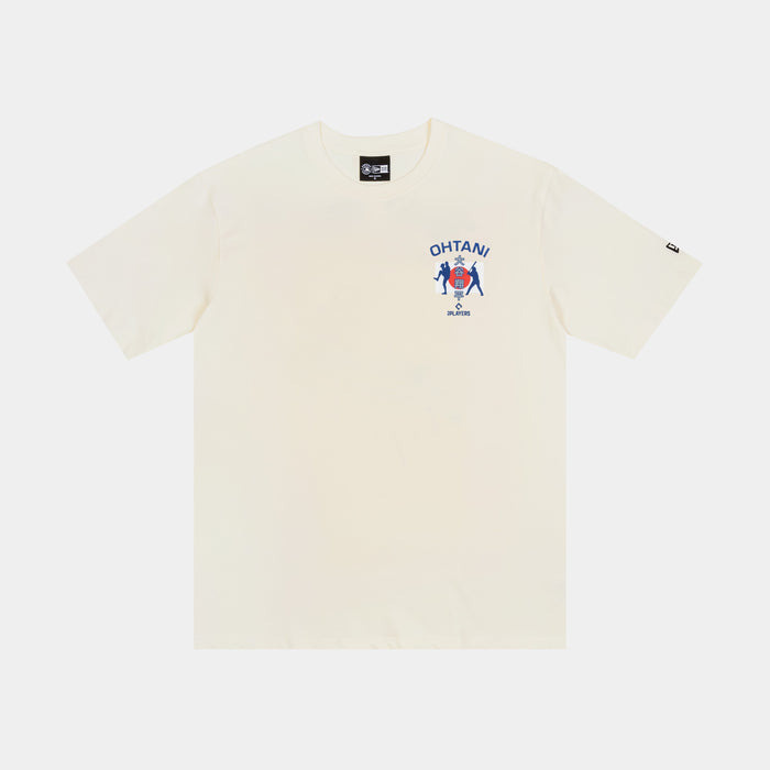 Los Angeles Dodgers Kanji Oversized Mens Short Sleeve Shirt (Blue/Red/Beige)