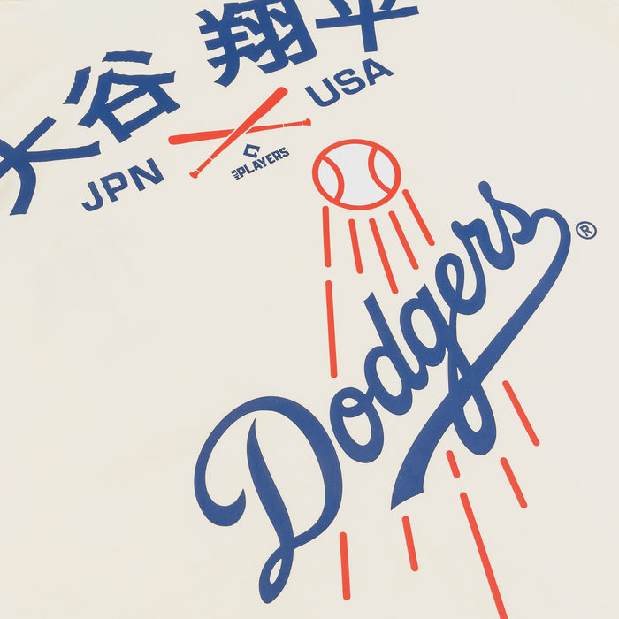 Los Angeles Dodgers Kanji Oversized Mens Short Sleeve Shirt (Blue/Red/Beige)