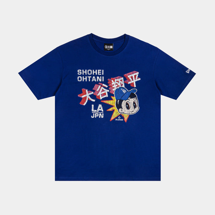 Los Angeles Dodgers Oversized Ohtani Mens Short Sleeve Shirt (Blue/Red)