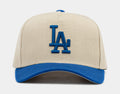 Los Angeles Dodgers Pro Pinch Snapback Mens Hat (Beige/Blue)