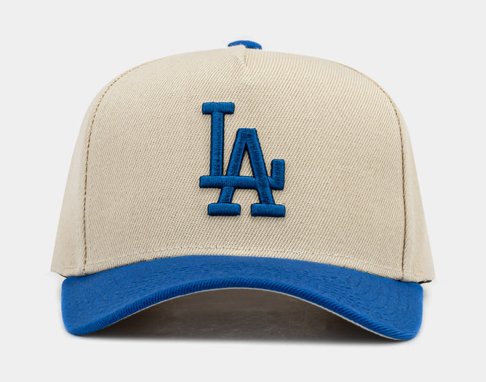 Los Angeles Dodgers Pro Pinch Snapback Mens Hat (Beige/Blue)