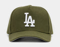 Los Angeles Dodgers Pro Pinch Snapback Mens Hat (Olive/White)