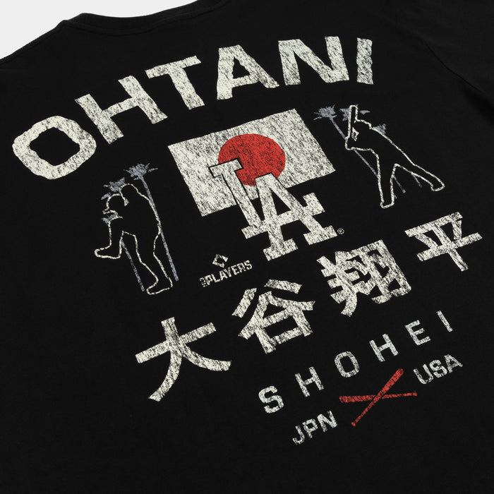 Los Angeles Dodgers Shohei Ohtani Oversized Mens Short Sleeve Shirt (Black)