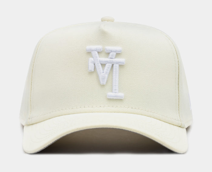 Los Angeles Dodgers Upside Down Logo 9Forty Snapback Mens Hat (Beige)