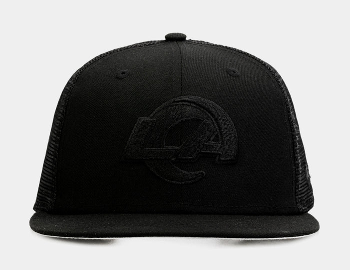 Los Angeles Rams Blackout 9Fifty Trucker Mens Hat (Black)