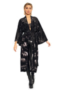 magic death cat velvet swan kimono