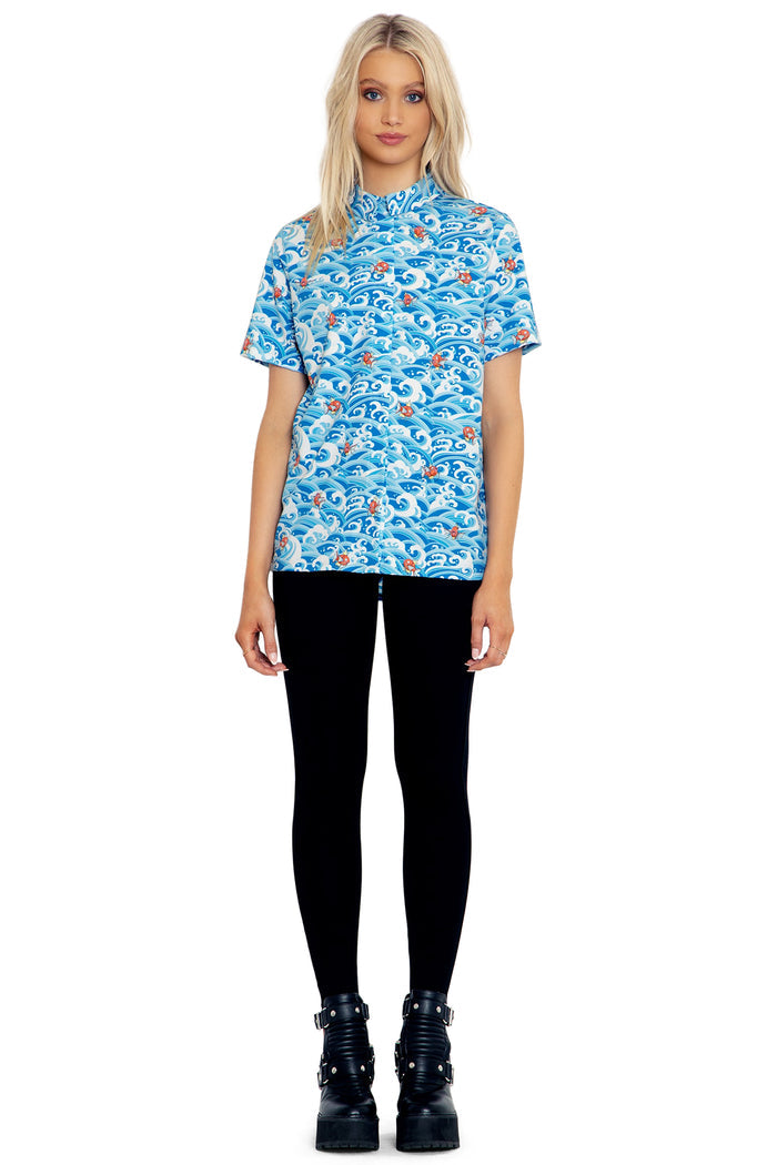 BlackMilk Clothing x Pokemon - Pokemon Magikarp Button Up Shirt - Pokémon Merchandise - Collaboration apparel - Licenced.