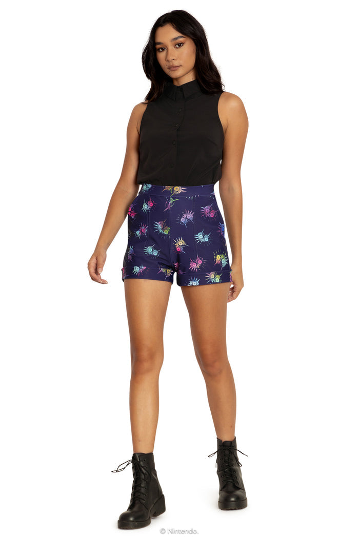 BlackMilk Clothing x Nintendo The Legend Of Zelda - The Legend of Zelda Majora s Mask™ Cuffed Shorts - The Legend of Zelda Merchandise - Collaboration apparel - Licenced.