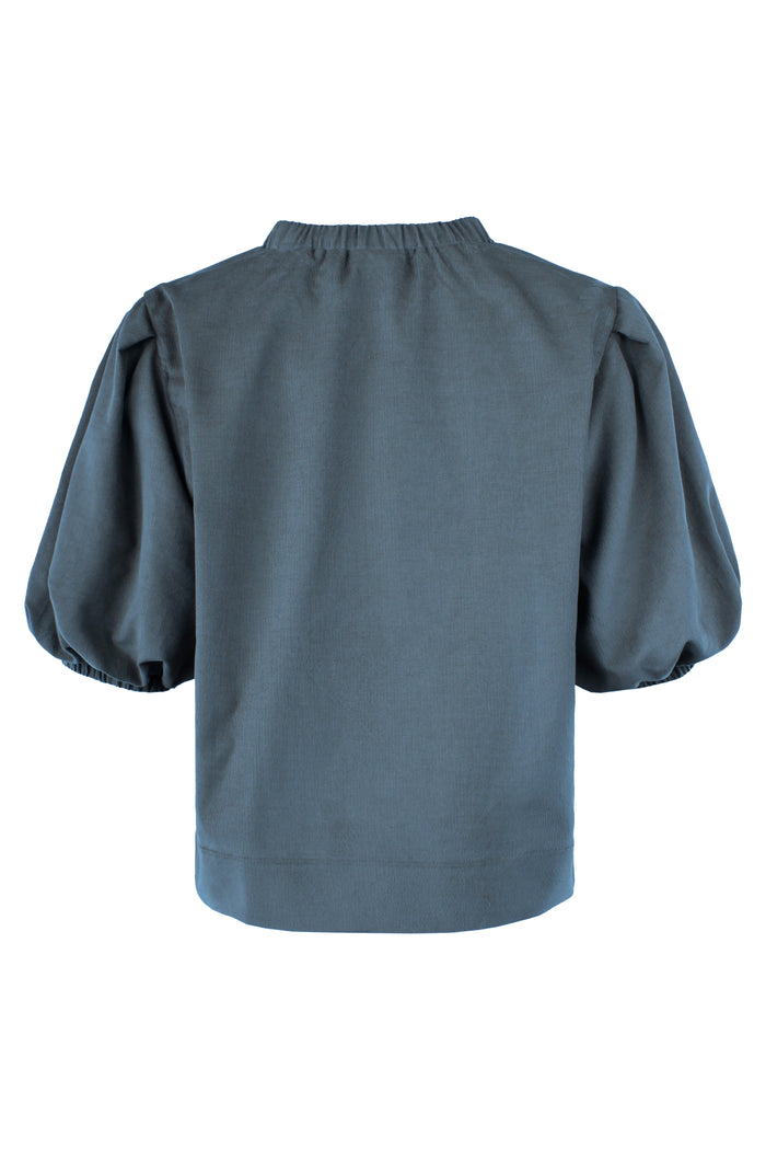 Marcie Popover Teal Pinwale Corduroy