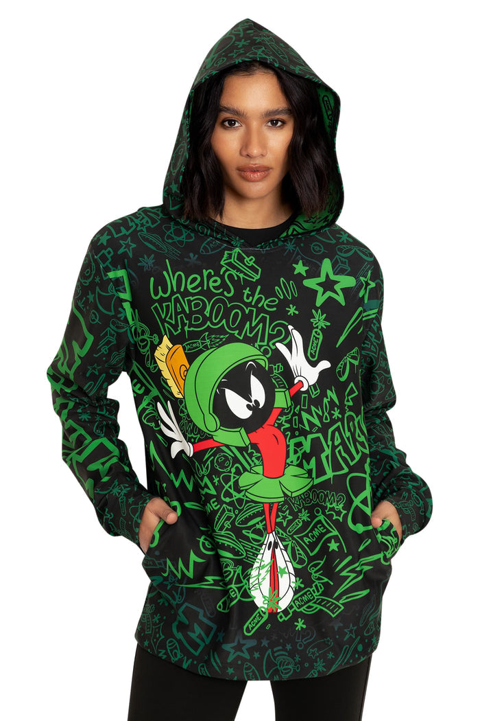 BlackMilk Clothing x Warner Brothers Looney Tunes - Marvin The Martian Hoodie Sweater - Warner Bros. Merchandise - Collaboration apparel - Licenced.