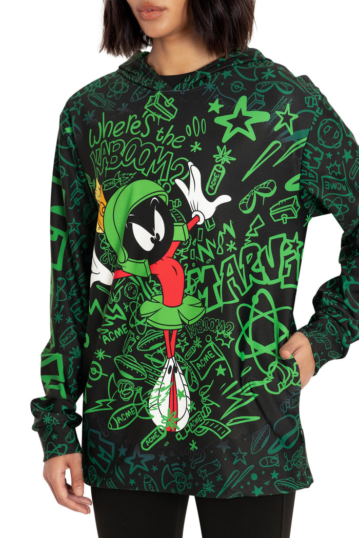 BlackMilk Clothing x Warner Brothers Looney Tunes - Marvin The Martian Hoodie Sweater - Warner Bros. Merchandise - Collaboration apparel - Licenced.