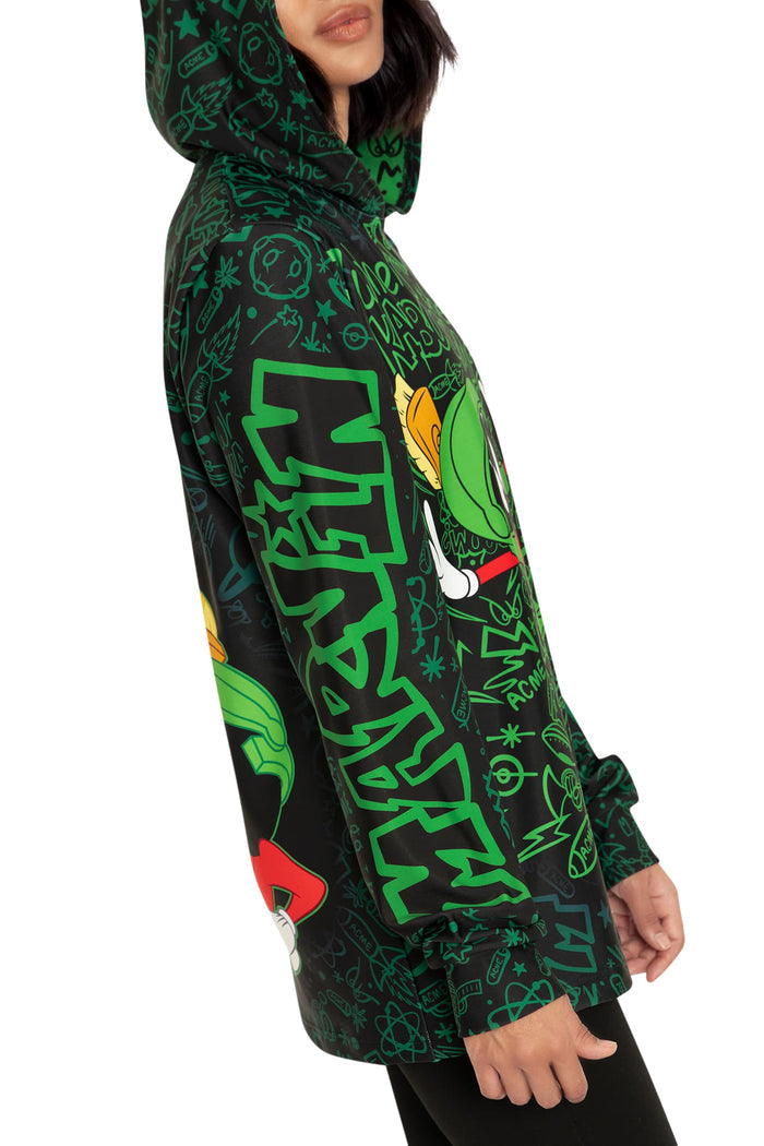 BlackMilk Clothing x Warner Brothers Looney Tunes - Marvin The Martian Hoodie Sweater - Warner Bros. Merchandise - Collaboration apparel - Licenced.
