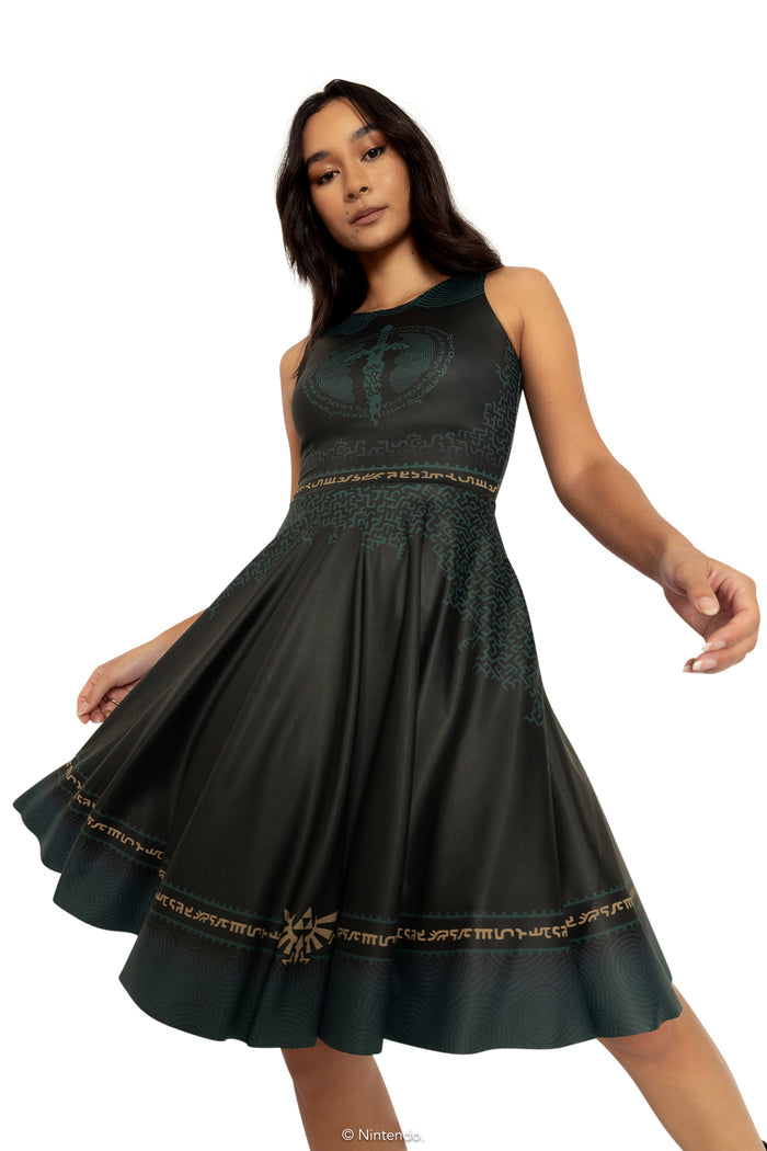 BlackMilk Clothing x Nintendo The Legend Of Zelda - Master Sword Princess Longline Dress - The Legend of Zelda Merchandise - Collaboration apparel - Licenced.