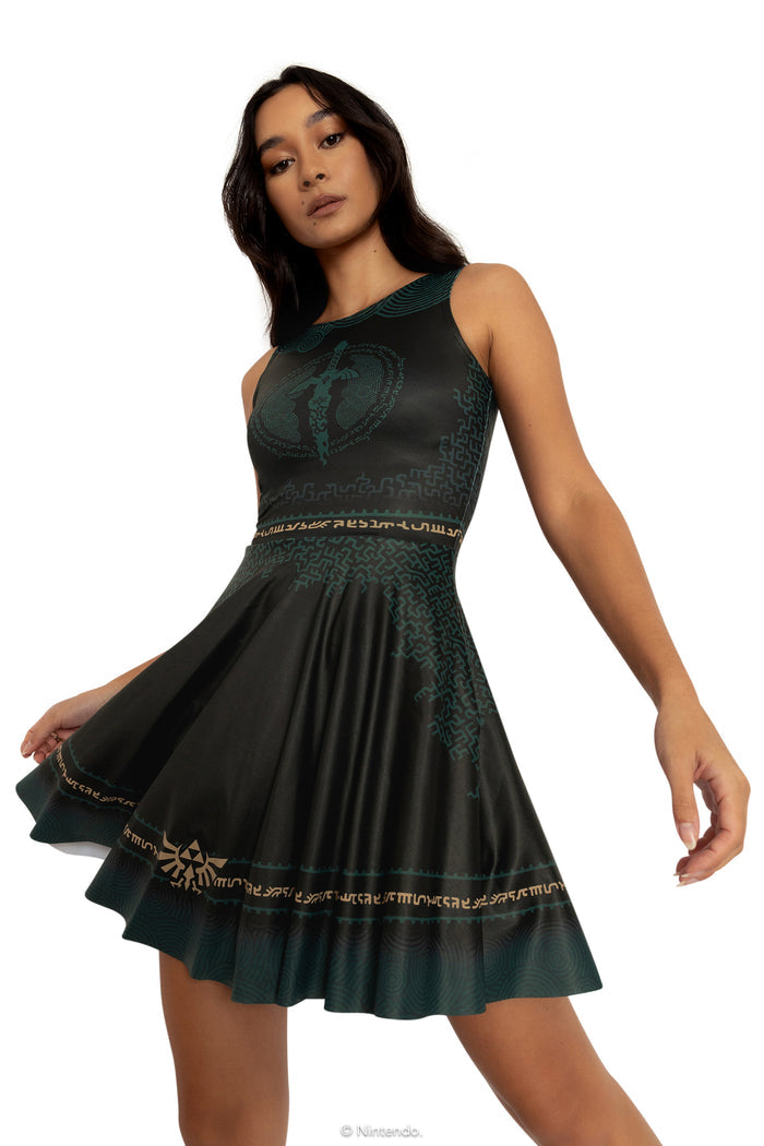 BlackMilk Clothing x Nintendo The Legend Of Zelda - Master Sword Princess Skater Dress - The Legend of Zelda Merchandise - Collaboration apparel - Licenced.