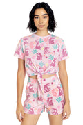 BlackMilk Clothing - Matisse Figures Tie Front Tee