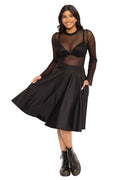 Matte Black Pocket Midi Skirt featuring a flattering high-waisted fit and functional pockets, perfect for workwear, everyday outfits, smart casual styling and versatile wardrobe essentials.