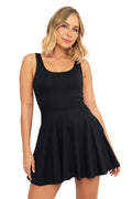 Matte Black Tank Mini Skater Dress