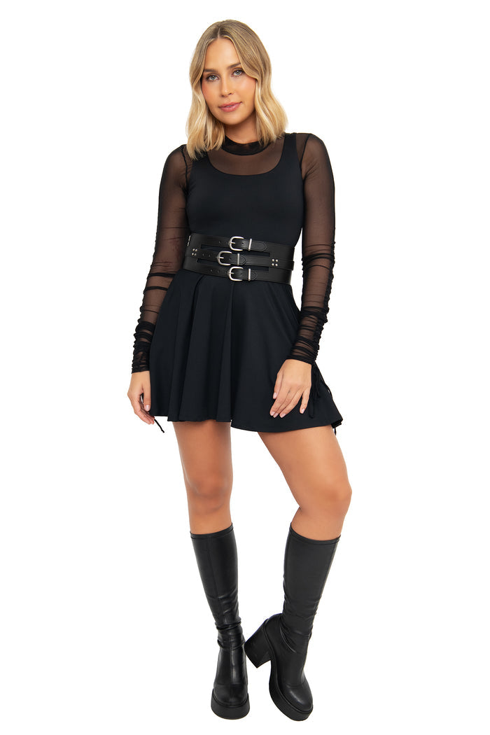 Matte Black Tank Mini Skater Dress