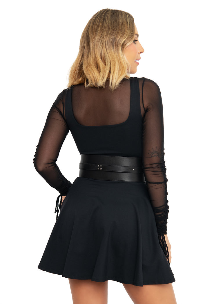 Matte Black Tank Mini Skater Dress