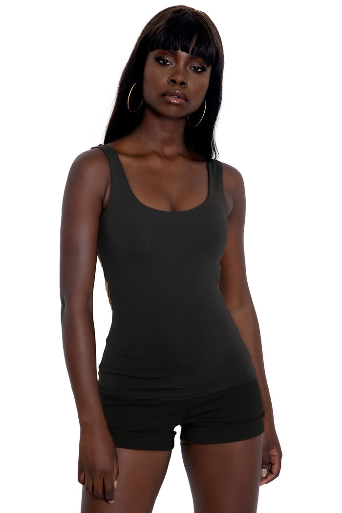 BlackMilk Clothing - Black Matte Tank Top