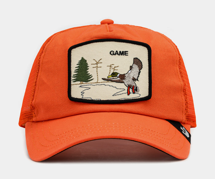 Maybe Game RLXD Trucker Mens Hat (Orange/Beige)