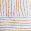 Close-up of a fabric with horizontal stripes in beige and white.