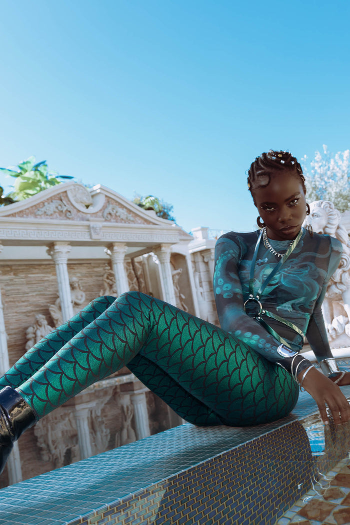Mermaid Emerald High Waisted Leggings