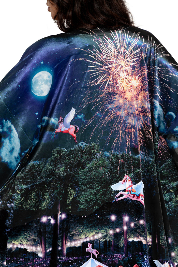 BlackMilk Clothing - Merry Go Gallop Velvet Split Kimono