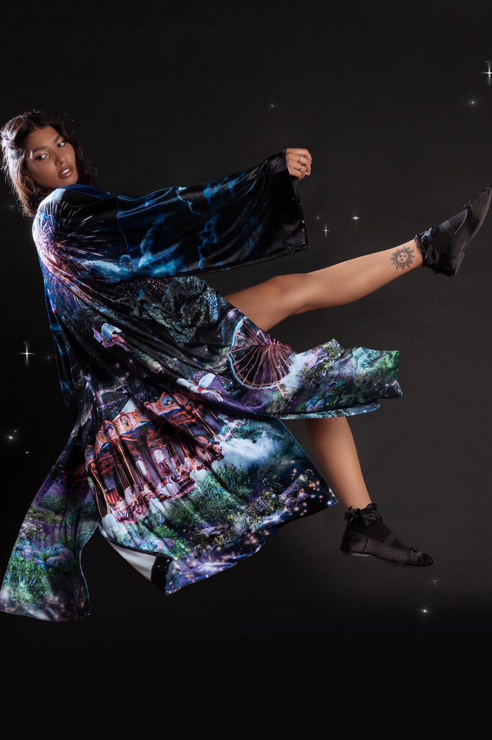 BlackMilk Clothing - Merry Go Gallop Velvet Split Kimono