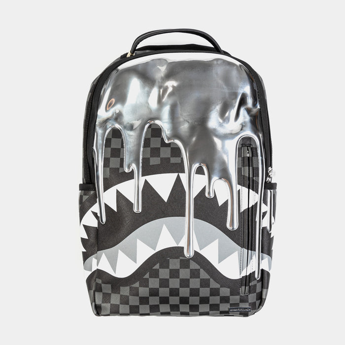 Metallic Drips Mens Backpack (Black/Grey)