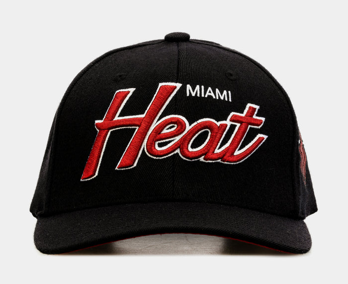Miami Heat Team Script 2.0 Mens Snapback Hat (Black)