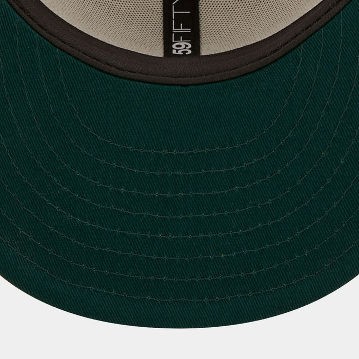 Miami Marlins Corduroy Visor 59FIFTY Mens Fitted Hat (White/Brown)