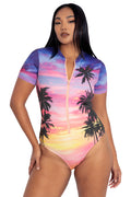 miami sunset short sleeve reef suit