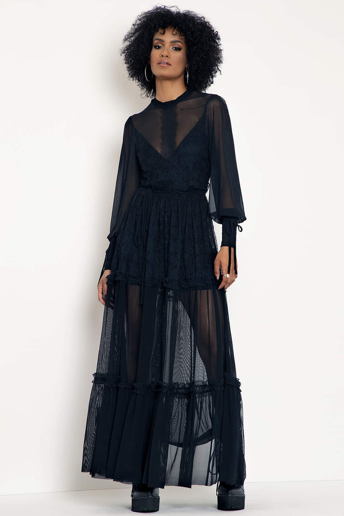 Midnight Ritual Sheer Maxi Dress