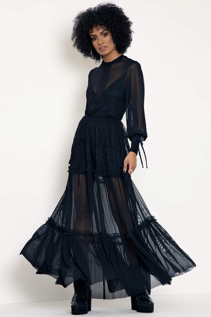 Midnight Ritual Sheer Maxi Dress